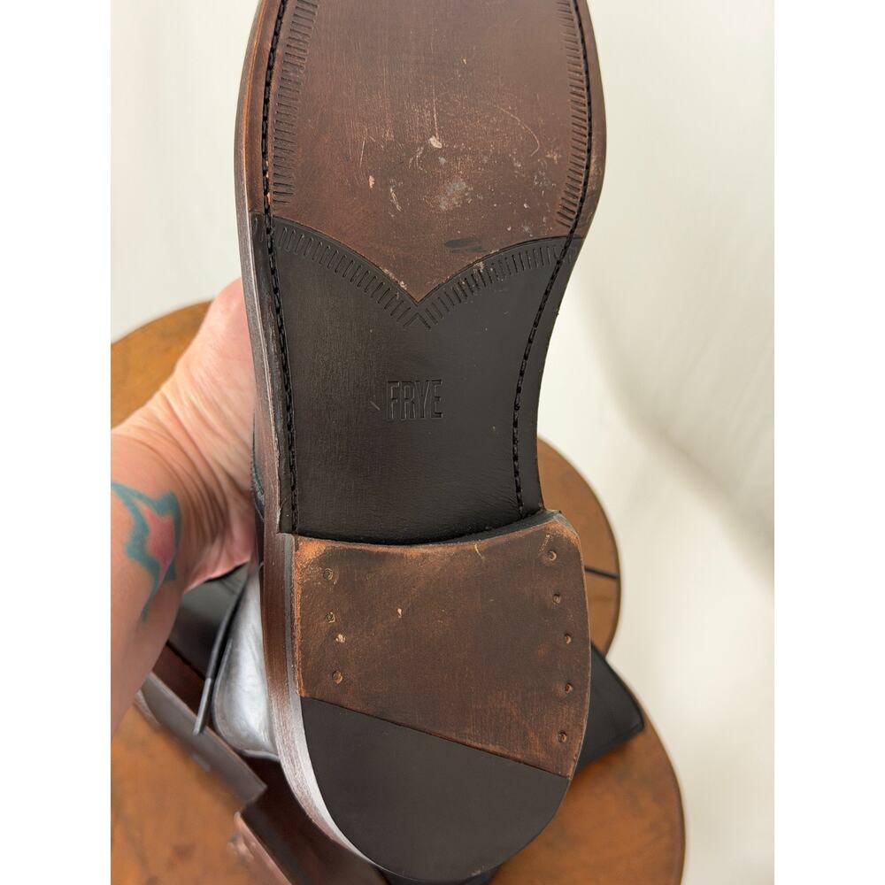 Vintage 90's Frye Black Leather Dress Lace Up Boot Mens 8 Made In Mexcio #0118C - Picture 9 of 11